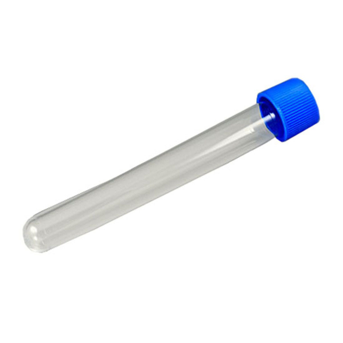 Test Tube, PS, 15 mL, 16 x 120mm, w/ Attached Blue Screw Cap, 1000/cs
