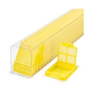 Micromesh Biopsy Cassette, Quickload Sleeve, 45 Angle, Acetal, Yellow, Bulk, 750/cs