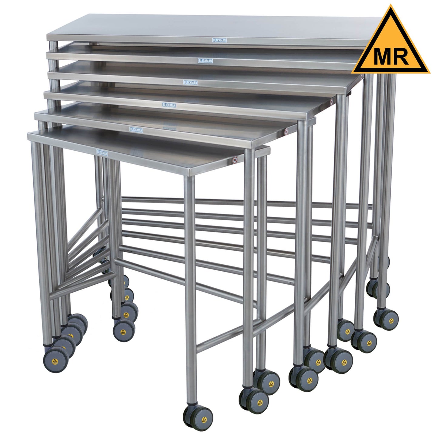 Nested Instrument Table 40"W x 38"H x 20"D On Casters MRI Safe (DROP SHIP ONLY)