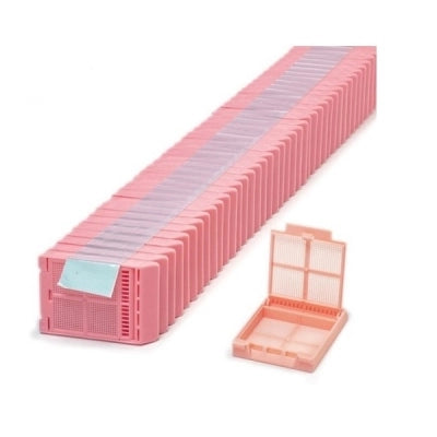 Micromesh Biopsy Cassette, Quickload 45 Angle Stack (Taped), Acetal, Pink, Bulk, 2000/cs