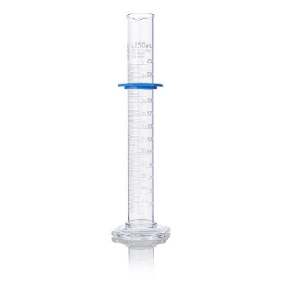 Cylinder, Graduated, Globe Glass, 250mL, Class A, To Deliver (TD), Dual Grads, ASTM E1272, 1/ea