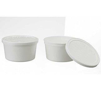 Lab Container, 8 oz, White, Lid, 250/cs