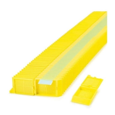 Unisette II Cassette for Automatic Feed Printer with Covers, Biopsy, Yellow, 200/bx, 5 bx/cs
