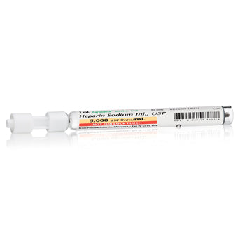 Heparin Sodium Injection, USP, 5000 units, 1 ml Carpuject Luer Lock Glass Syringe, No Needle, 50/bx (Rx) (Item is Non-Returnable) (We must have your Wholesale Drug License on File before shipping this product) (US Only, Excluding IN and ND)