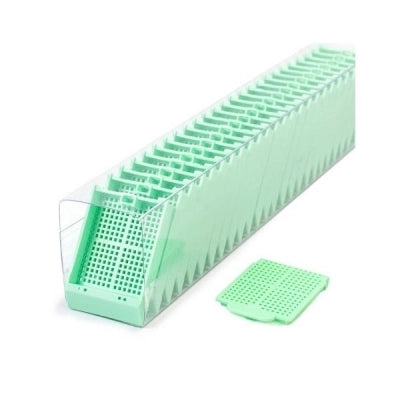 Histosette II Cassette in Quickload Sleeves, Biopsy, Green, (cassettes and lids packaged seperately), 750/cs