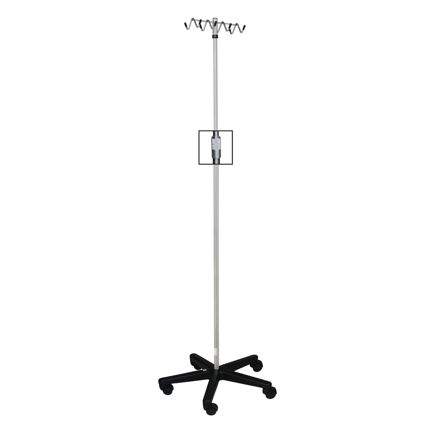 IV Stand, Washable Cart, 8 Rake Hook, 5 Leg Base On Unhooded Washable Casters (DROP SHIP ONLY)