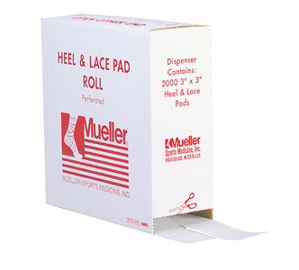 Heel & Lace Pads w/Dispenser, 3" x 3", 1/16" Thick, 2rls/bx 2000/bx