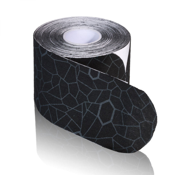 Kinesiology Tape, Precut Roll, Dispenser Box, 2" x 10" Strips, Black/ Gray Print, Latex-Free, 20 Strips/rl, 24 rl/cs (091292) (Legacy# 12750) (US Only)