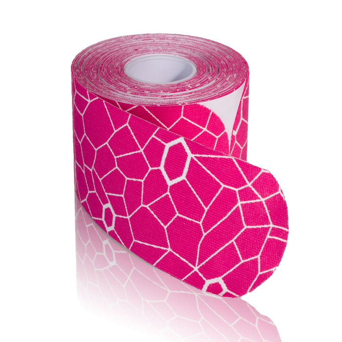 Kinesiology Tape, Precut Roll, Dispenser Box, 2" x 10" Strips, Pink/ White Print, Latex-Free, 20 Strips/rl, 24 rl/cs (091296) (Legacy# 12754) (US Only)