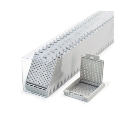 Slimsette Biopsy Cassettes in Quickload Sleeves, Gray, 75/sleeve, 10 sleeve/cs