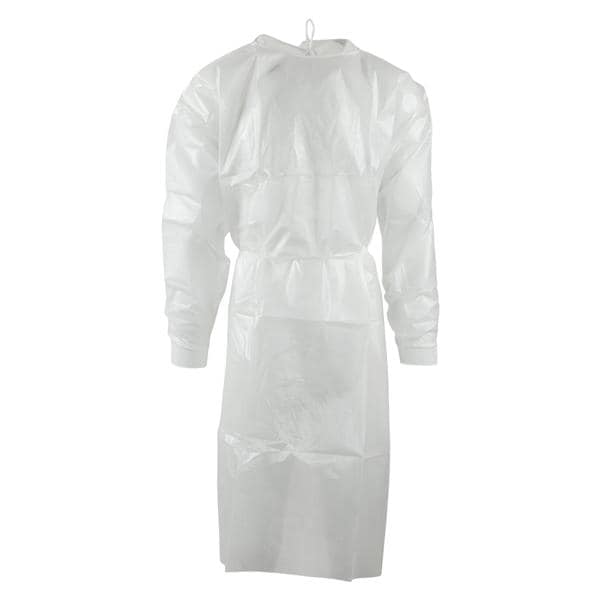Gown, Film, Over-The-Head, Open Back w/ Tapered Wrist, Blue, XL, 100/cs
