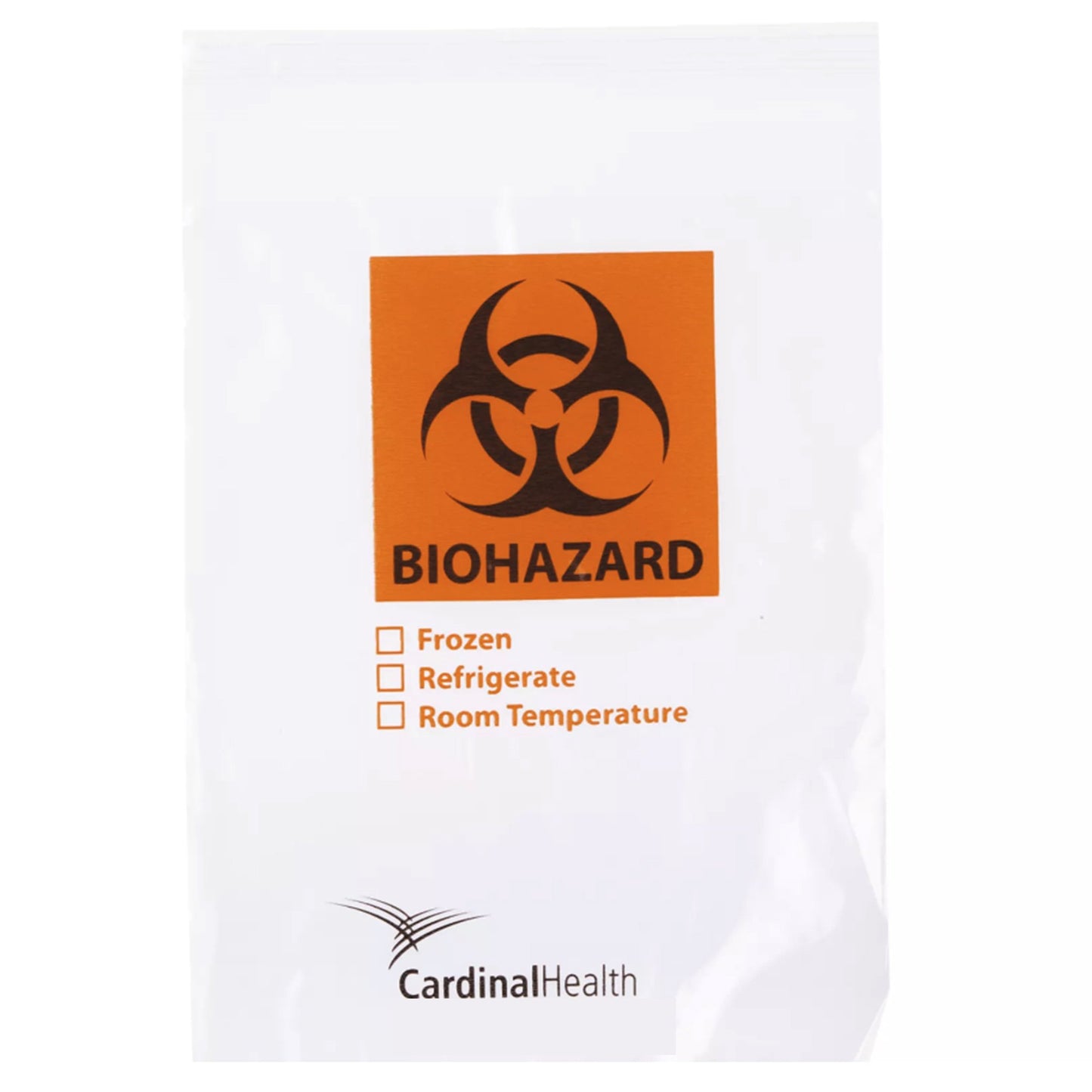 Specimen Transport Bag with Biohazard Logo, Clear, Medium, 6" x 9", Zip Closure, 100/pk, 10 pk/cs (Continental US Only)