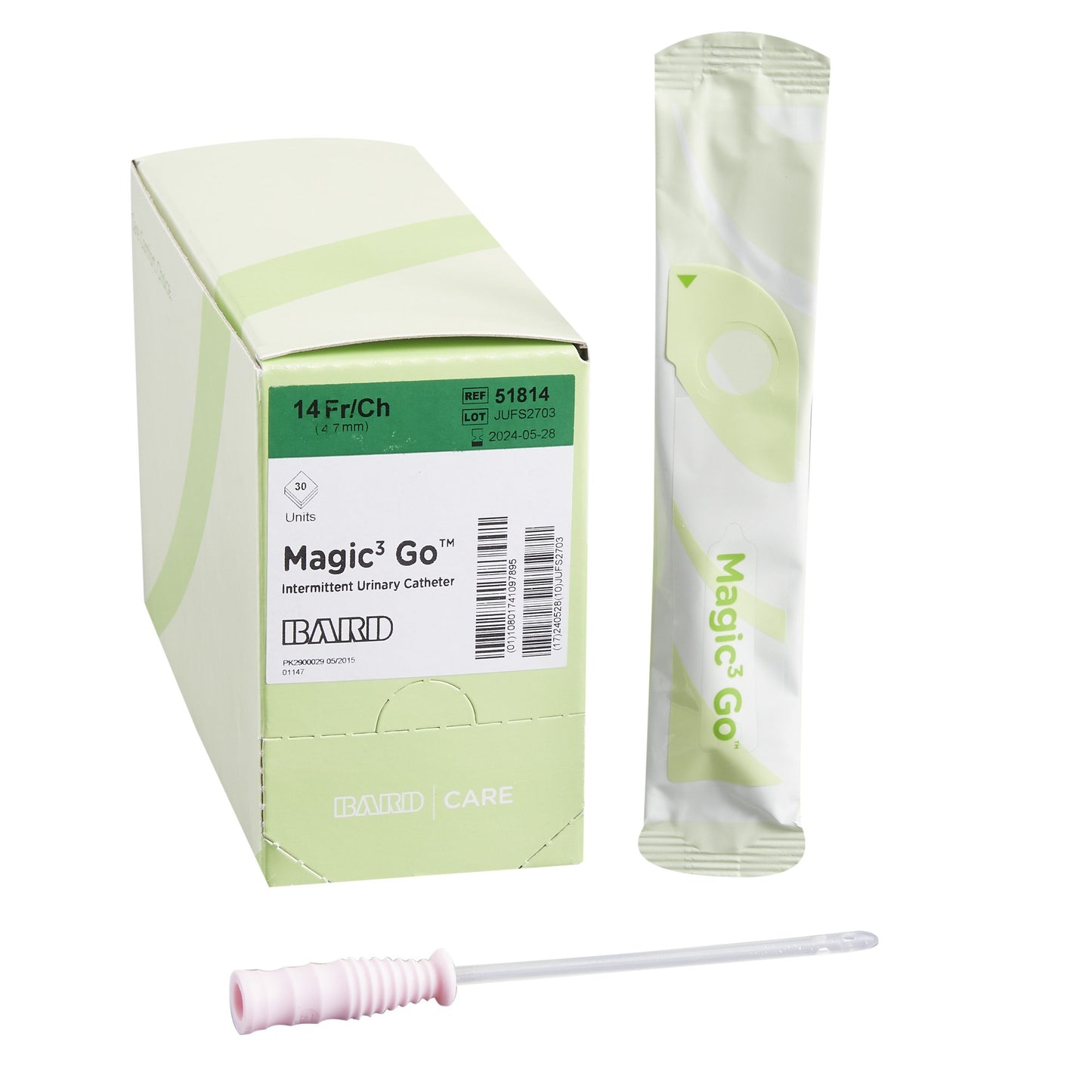 Urethral Catheter, Magic3 Go, 14FR, 6", Straight Tip, Hydrophilic Coated, Silicone, 30/cs (US Only)