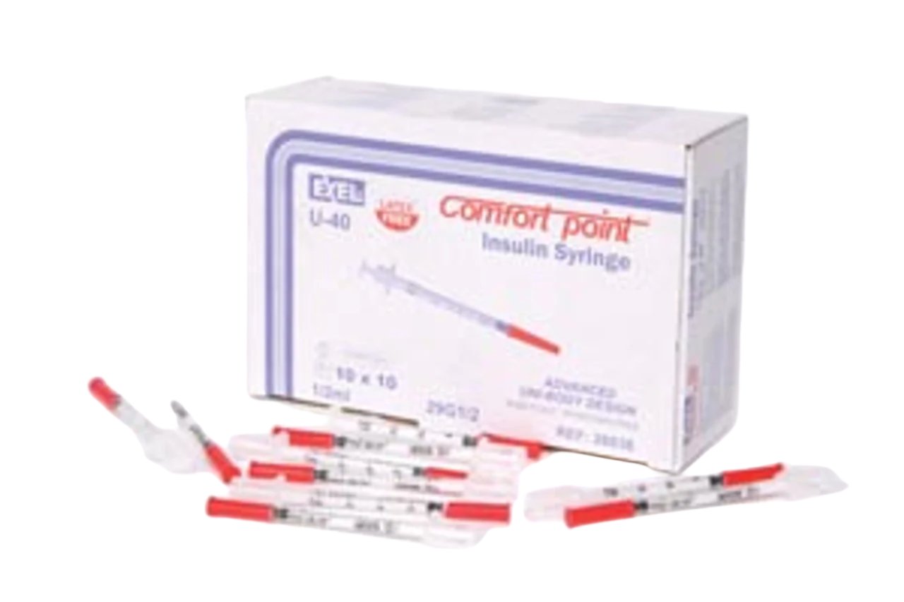 Insulin Syringe, 1cc, U-40, 29G x _", 100/bx, 5 bx/cs, FOR VETERINARY USE ONLY