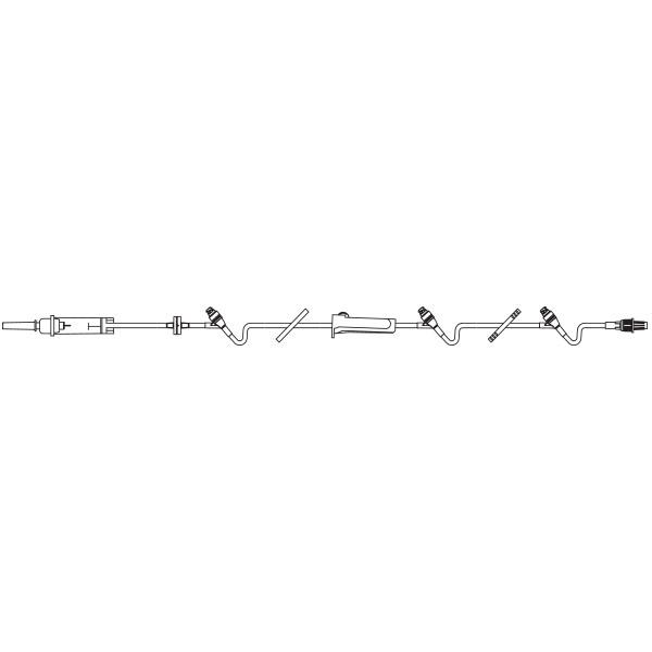 Continu-Flo Solution Set, Non-Vented Spike, (3) Clearlink Luer Activated Valves, Backcheck Valve, Male Luer Lock Adapter with Retractable Collar, 60 drops/ml, 105" Length, Non-Pyrogenic, Non-DEHP, Sterile Fluid Path, 48/cs (Rx) (Continental US Only)
