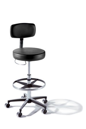 277 UltraFree Basic Stool, With Back, Pneumatically Adjustable, Hand Release, UltraFree Obsidian (US Only) (DROP SHIP ONLY) (Delivery Info Sheet Required)
