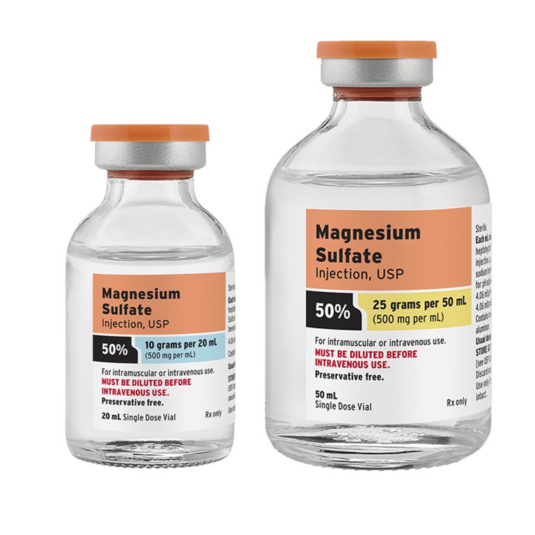 Magnesium Sulfate Injection 50% 1gm SDV 2mL 25/Package (63323006403)