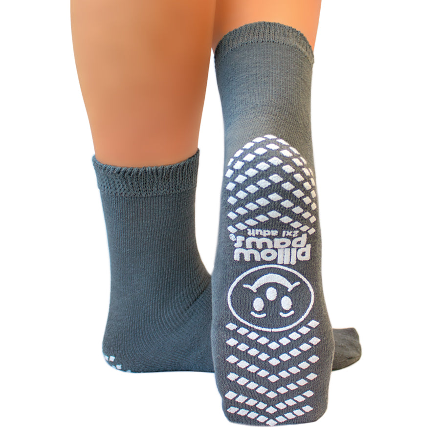 Slipper Socks, Pillow Paws Single Imprint Terries, Adult 2XL, Gray, 48pr/cs