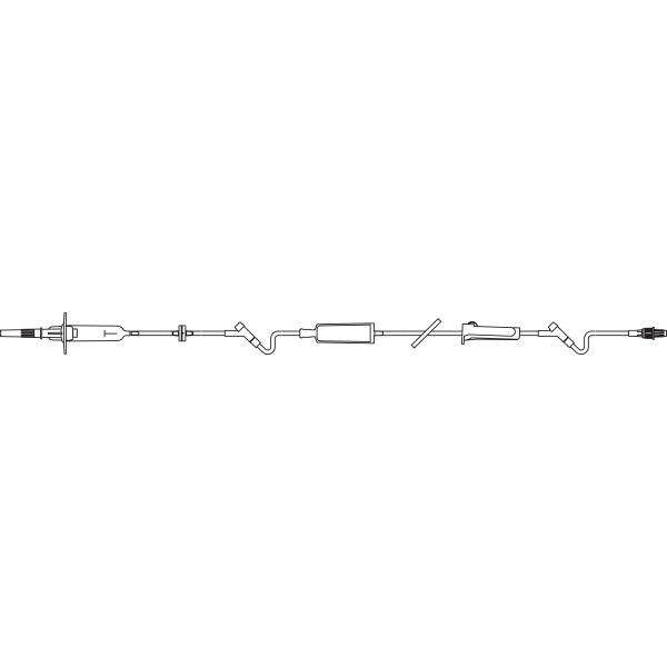Continu-Flo Solution Set, Non-Vented Spike, 0.2 Micron Filter, (2) Interlink Injection Sites, Backcheck Valve, Male Luer Lock Adapter with Retractable Collar, 60 drops/ml, 105" Length, Non-Pyrogenic, Contains DEHP, Sterile Fluid Path, 48/cs (Rx) (Continen