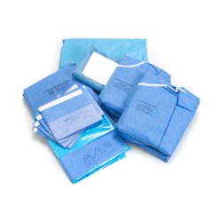 U-Bar Pack II Includes: Bar Drape 96" x 44", U-Drape 76" x 76", Mayo Stand cover Reinforced 23" x 54", Back Table Cover Zone Reinforced 44" x 90", Ultra Fabric-Reinforced Surgical Gowns, 5/cs