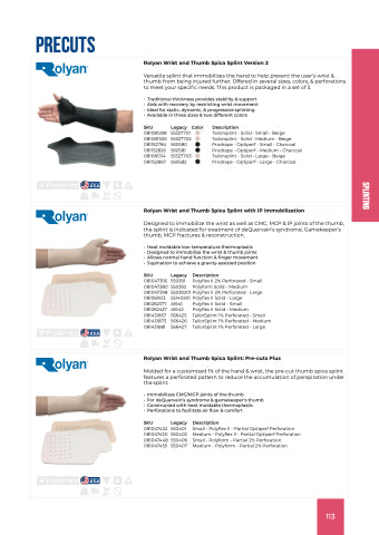 Polyflex II, Wrist and Thumb Spica Splint,1/8", 2% Perforated, Medium, 3/pk (US Only)