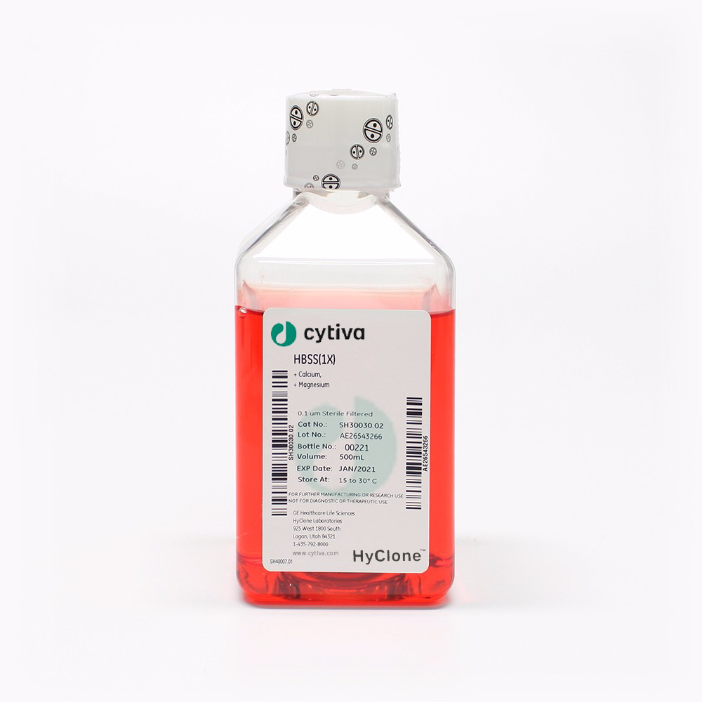 HyClone Hank's 1X Balanced Salt Solutions, with Calcium, Magnesium, Phenol Red , 500 mL (Item is Non-Returnable)