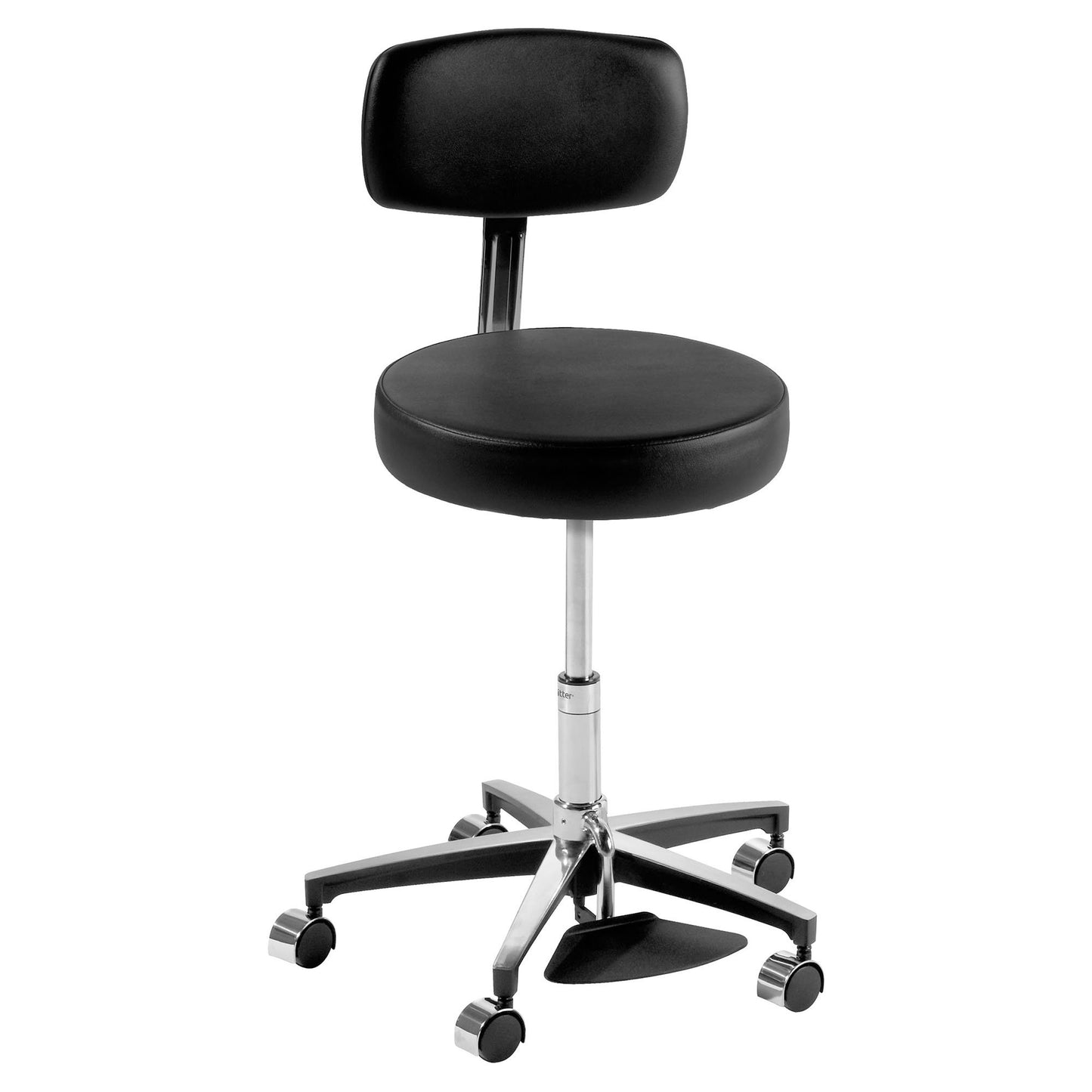 277 Basic Stool with Back, Pneumatically Adjustable, Foot Release, Robust Brown (US Only) (DROP SHIP ONLY) (Delivery Info Sheet Required)