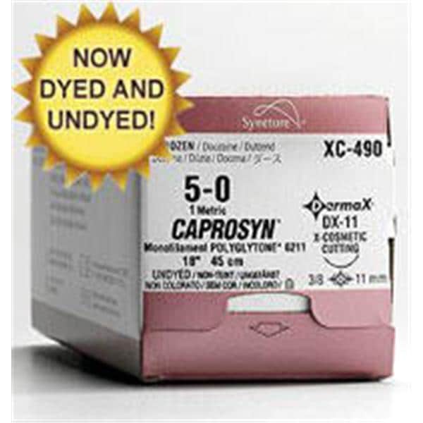 Suture, Premium Reverse Cutting, Size 5-0, Undyed, 18", Needle P-24, _ Circle, 1 dz/bx (Continental US Only)
