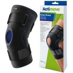 Actimove Knee Brace, Wrap Around, Simple Hinges, Condyle Pads, X-Large, 20" - 22", Black