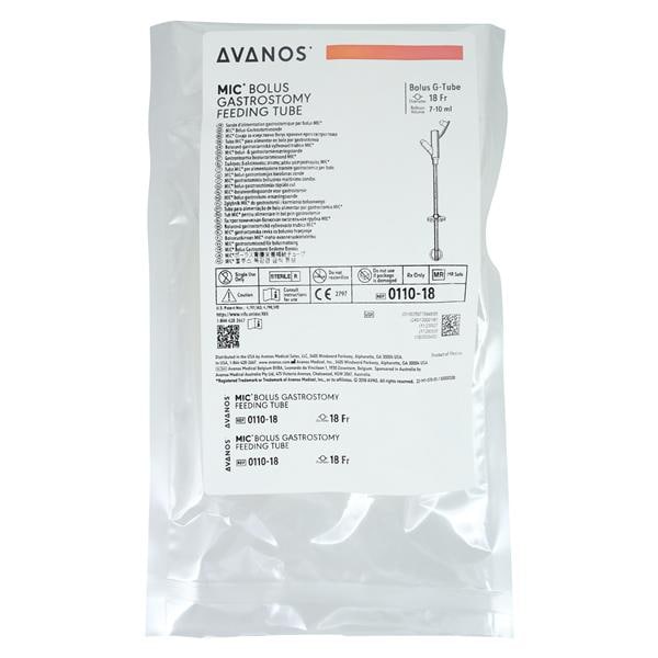 MIC Bolus Gastrostomy Feeding Tube, 18 FR, without Enfit Connector, 7-10ml Balloon Volume, 1/cs (US Only) (Authorized Distributor Sub-Agreement Required - See Manufacturer Details Page)