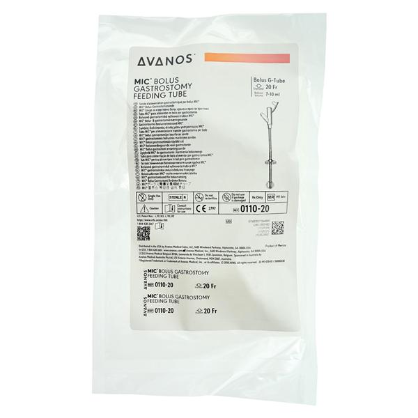 MIC Bolus Gastrostomy Feeding Tube, 20 FR, without Enfit Connector, 7-10ml Balloon Volume, 1/cs (US Only) (Authorized Distributor Sub-Agreement Required - See Manufacturer Details Page)