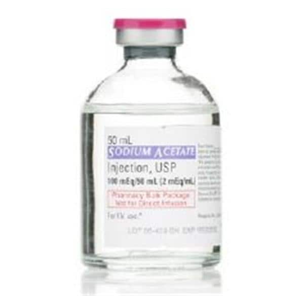Sodium Acetate Injection, USP, 2 meq/ml, 50 ml Vial, Pharmacy Bulk Package Glass Fliptop Vial, 25/cs (Rx) (Item is Non-Returnable) (We must have your Wholesale Drug License on File before shipping this product) (US Only, Excluding IN and ND)