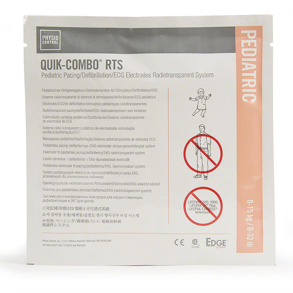 Electrode, EDGE QUIK-COMBO, Pediatric RTS (Continental US Only)