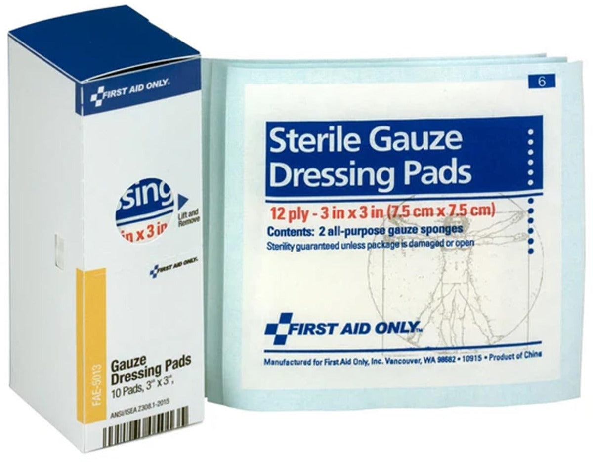 Sterile Gauze Pads, 3" x 3", 10ct (DROP SHIP ONLY - $150 Minimum Order)