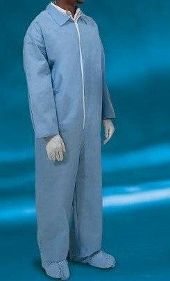 Coveralls, Open Cuff/Ankle, Medium Weight, Universal, Blue, 24/cs (Continental US Only)