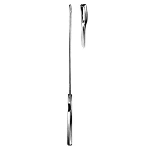 Sklar Endocervical Biopsy Curette, Kevorkian-Younge, 12 Inch Length, Solid Rectangular Handle, with Thumb Rest, 1 Inch Tip, Sharp Fenestrated Rectangular Tip, Reusable (DROP SHIP ONLY)