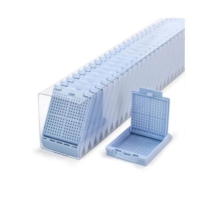 Slimsette Biopsy Cassettes in Quickload Sleeves, Blue, 75/sleeve, 10 sleeve/cs