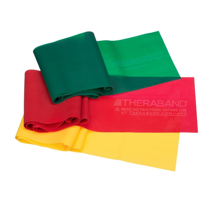 Resistance Band, Light (Yellow, Red & Green), Multi-Band Retail Pk (5 ft Cut Lengths in Retail Clam-Shell Packaging, 12 ea/cs (Legacy# 20403) (US Only)