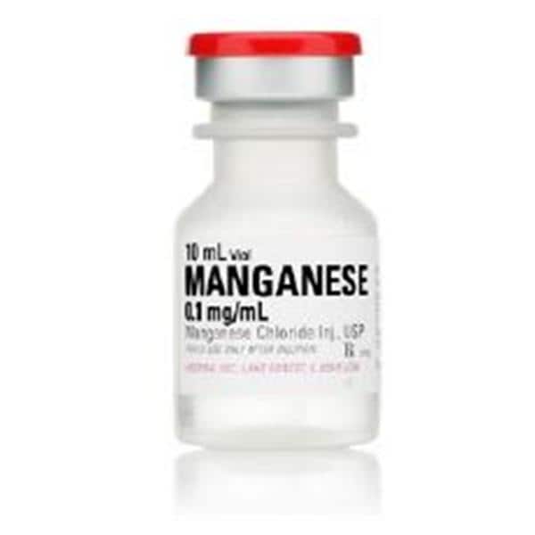 Manganese Chloride Injection, USP, 0.1 mg/ml, 10 ml Vial, Single Dose, Plastic Fliptop Vial, 25/cs