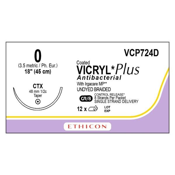 Suture, Taper Point, Size 0, 8-18", Undyed Braided, CTX Needle, _ Circle, 1 dz/bx (Continental US Only)