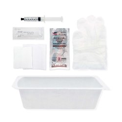 Insertion Tray, TruAdvance, Foley Insertion Tray, 800ml Peel-Lid Tray, 10ml Pre-Filled Sterile Water Syringe, (3) PVP Pre-Saturated Swabsticks, Underpad, Fenestrated Drape, 5g Packet of Lubricant, and 1pr Large Vinyl Gloves, 20ea/cs