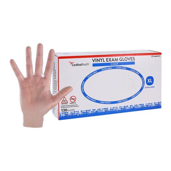 Gloves, Vinyl Exam, Powder-Free (PF), X-Large, Transparent, Non-Sterile, 130/bx, 10 bx/cs (Continental US Only)