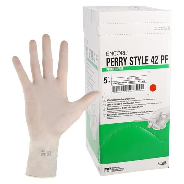 Surgical Gloves, Powder-Free (PF), Latex, Beaded, Size 5.5, 50 pr/bx, 4 bx/cs (US Only)