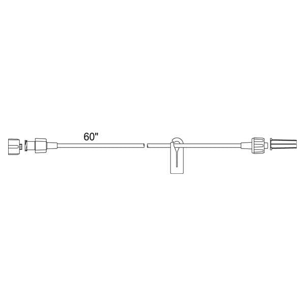 Ultra Small Bore Extension Set, Removable Slide Clamp, Male Luer Lock, Non-DEHP Formulation, LF, 1.7 ml PV, 60", 50/cs (US Only)