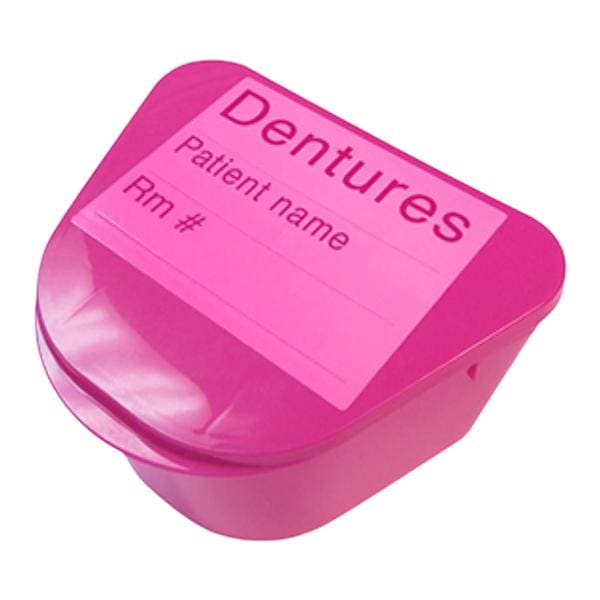 Denture Cup w/ Hinged Lid, Clear, 2" x 4" x 3", 200/cs