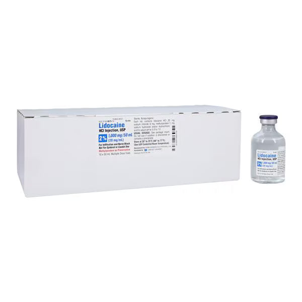Lidocaine HCl Injection 2% MDV 50mL 10/Package (00143957510)