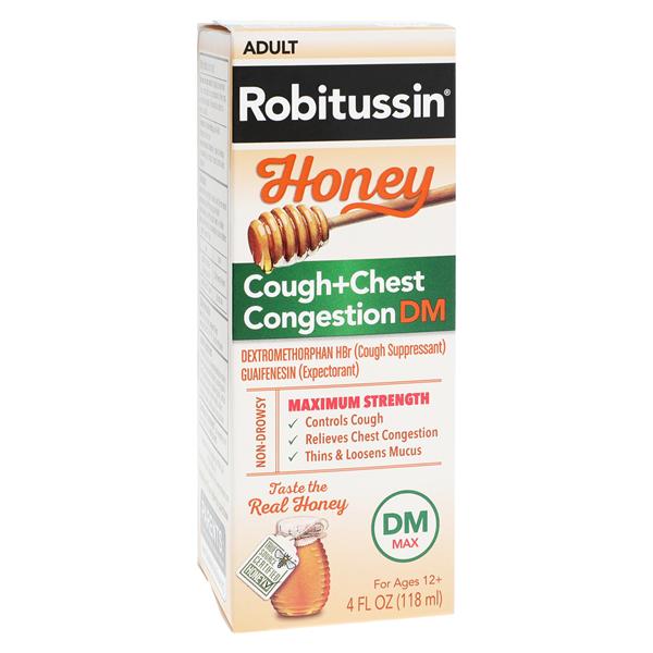 Robitussin Adult Cough+Chest CongestionDM, Honey, Maximum Strength, 4 fl. oz, 24/cs (This is a Non-Returnable Item) (Available for sale in US only) (Products cannot be sold on Amazon.com or any other third Party sites.)