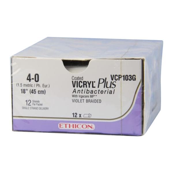 Suture, Sutupak Pre-Cut, Size 4-0, 12-18", Violet Braided, 1 dz/bx (Continental US Only)