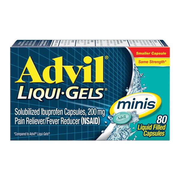 Advil Liqui-Gel Capsules, Minis, 200mg, 80/btl, 36 btl/cs (Available for sale in US only) (Products cannot be sold on Amazon.com or any other third Party sites.) (Item is Non-Returnable)