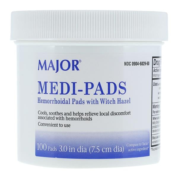 Medi-Pads, Compare to Tucks Pads, 100S, NDC #00904-6829-60, 12/cs